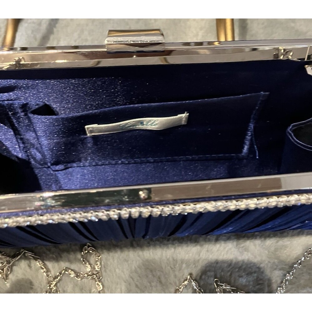 Camille La Vie Clutch Purse Royal Blue with Rhinestones NWOT - Picture 3 of 8